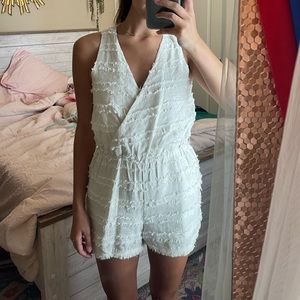 Sugar Lips Fringed Khaki Linen Romper Playsuit Tan